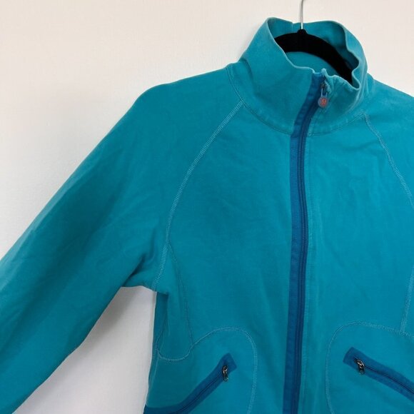 Lululemon "Vintage" Zip Up Jacket Sz 8 M Blue - Picture 6 of 12